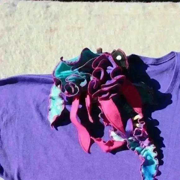 VINTAGE CALLANETICS 80s Confetti Shoulder Sweater Mini Dress Women Large - Picture 2 of 10